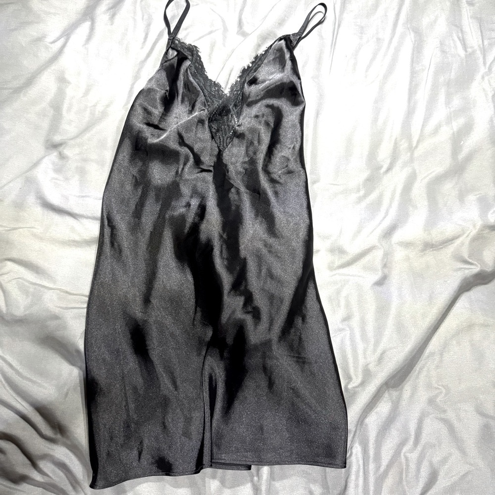 La SENZA Black Satin Chemise